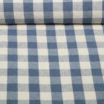 Coton tissé - Linge de cuisine carreaux Beige Denim