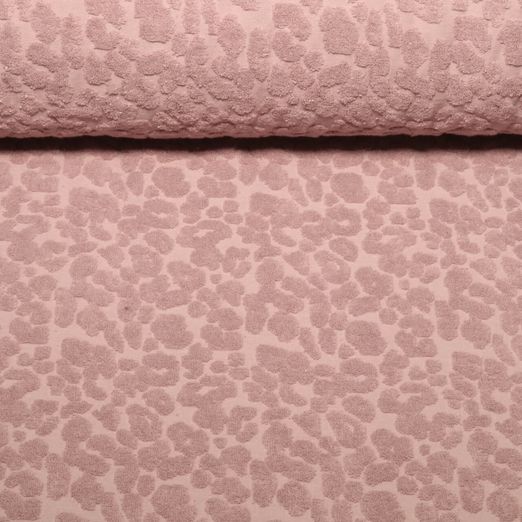 Jersey en éponge - Léopard Mauve