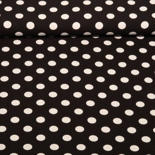 Viscose - Pois Noir Blanc