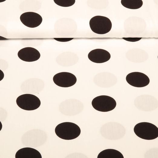 Viskose - Punkte Groß Weiß Schwarz