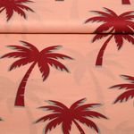 Voile de coton - Palmiers Rose