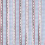 Gaze de coton - carreaux numériques bordure florale Bleu