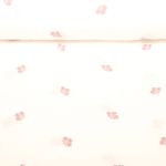 Gaze de coton - broderie fleurs Blanc