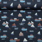 Jersey - Boote Blau Melange