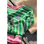 Maglia in spugna - strisce verde rosa