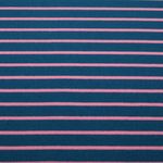 Koszulka frotte - paski petrol blue pink