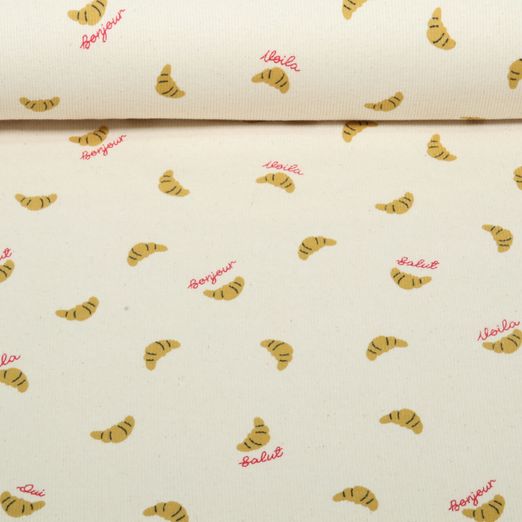 Jersey côtelé Natural - Croissants Naturel