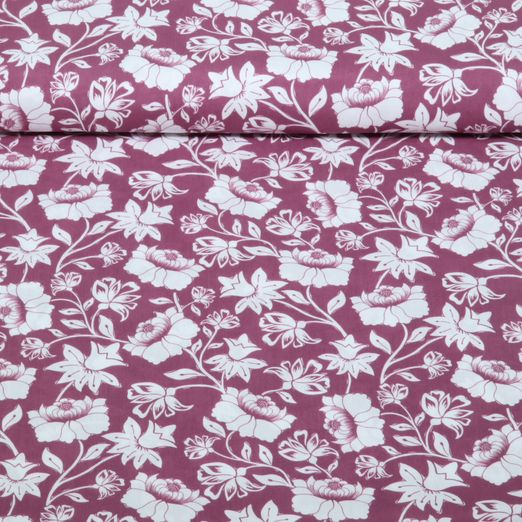 Viskose - Digital Blumen Mauve Ecovero™