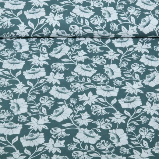 Viskose - Digital Blumen Grün Ecovero™