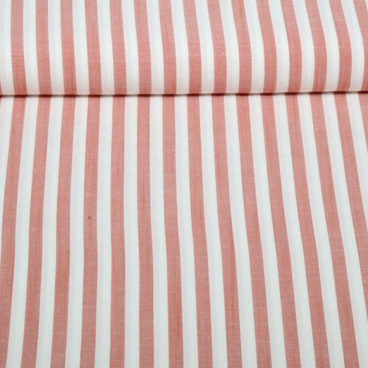 Viskose - Streifen 10mm Ecru Orange Garngefärbt