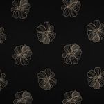 Viscosa Lino - Bordado Flores Negro