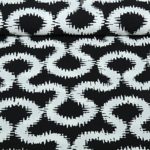 Viskose - Stretch Abstrakt Schwarz