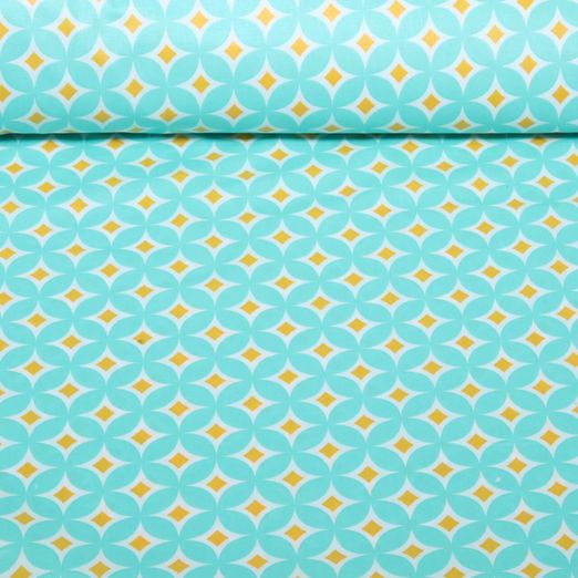 Coton enduit - Retro Turquoise
