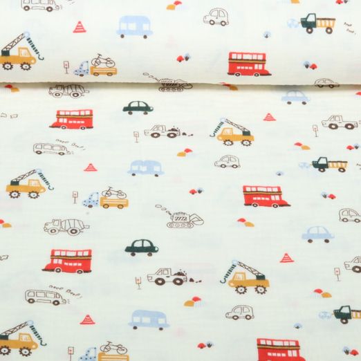 Gaze de coton - Double gaze véhicules Ecru