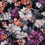 Sudadera de verano - French Terry Digital Blossoms Azul marino