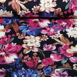 Sweat d'été - French Terry Fleurs Noir