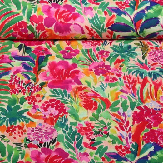 Jersey de viscose - Impression numérique Aquarallblumen Multicolore