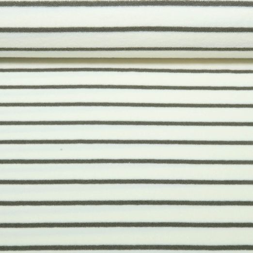 Eponge Jersey - Rayures Ecu Vert militaire Teint dans la masse