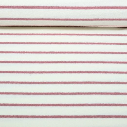Eponge Jersey - Rayures Ecu Mauve Teint dans la masse
