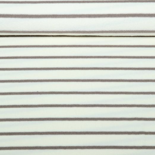 Jersey éponge - Rayures Ecru Taupe Teint dans la masse