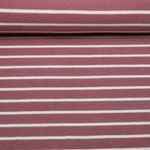 Jersey éponge - rayures Mauve Ecru