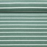 Jersey éponge - Rayures sauge Ecru Teint dans la masse
