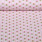 Rippjersey - Blumen Hellrosa