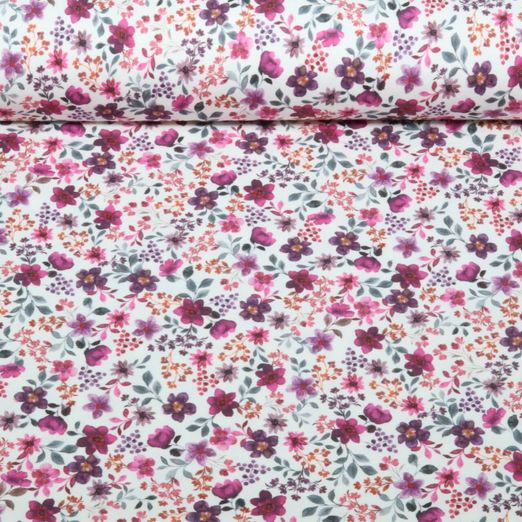 Bio Jersey - Digital Blumen Fuchsia