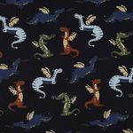 Popelina bawełniana - Dragon Navy