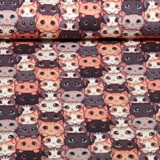 Jersey - Digital Katzen Braun