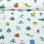 Jersey - Bunte Safaritiere Ecru