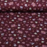 Jersey - Impression numérique Petites fleurs Bordeaux