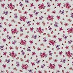 Jersey - Impression numérique Petites fleurs Ecru Fuchsia