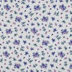 Jersey - Impression numérique Petites fleurs Ecru Violette