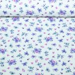 Jersey - Digital Kleine Blumen Ecru Violett