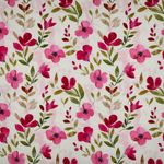 Viscose - Impression numérique Fleurs Blanc Rose