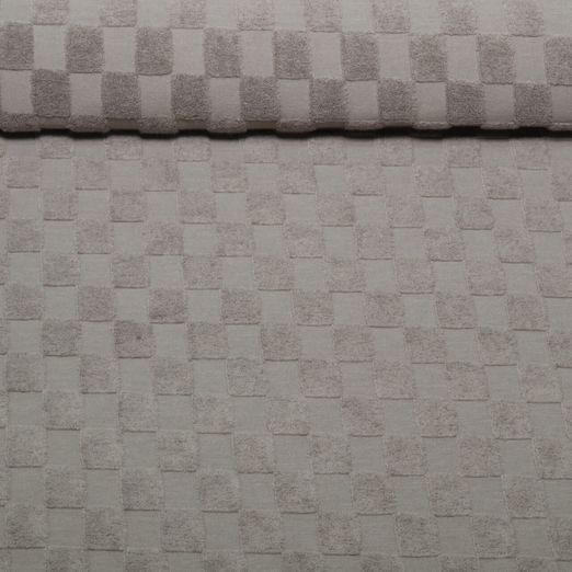 Jersey éponge - carreaux ton sur ton Taupe