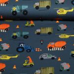 Jersey - Digital Fahrzeuge Und Tiere Dunkelblau Jersey - Digital Fahrzeuge Und Tiere Dunkelblau