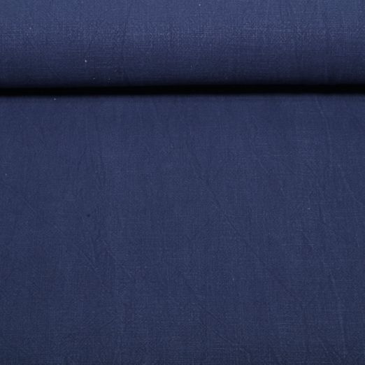 Ramie Baumwolle Bubble - Uni Marine