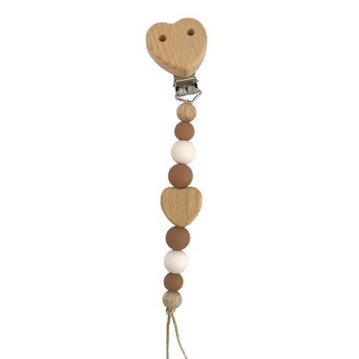 Little Jax Schnullerkette - Herz Natur Little Jax Schnullerkette - Herz Natur