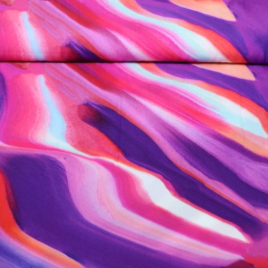 Viskose-Popeline - Digital Abstrakt Lila