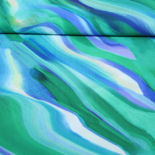 Viskose-Popeline - Digital Abstrakt Grün