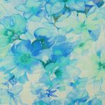 Viskosestrickjersey - Digital Aquarellblüten Aqua