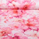 Viskosestrickjersey - Digital Aquarellblüten Rosa