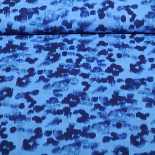 Kleider und Blusenstoff - Digital Leo Crash Blau