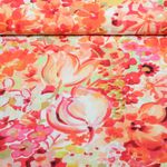 Blusen- & Kleiderstoff - Digital Blumen Crash Orange