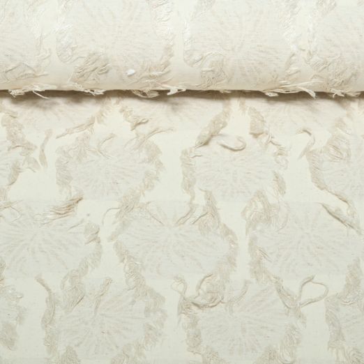 Baumwoll-Viskose - Fransen Ecru