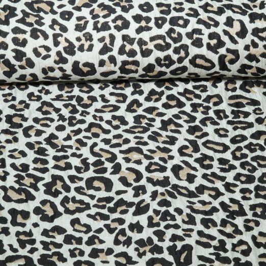 Modestoff - Lurex Jacquard Leo Beige