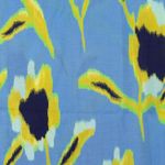 Tessuto per abiti e camicette - Twill digitale a fiori blu denim Tessuto per abiti e camicette - Twill digitale a fiori blu denim