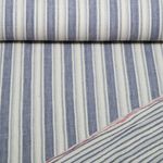 Gaze de coton - rayures double face Bleu